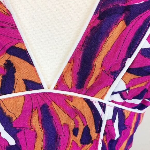 MINKPINK Abstract Print V Neck Tank Top 12 FLAWED - Picture 5 of 8